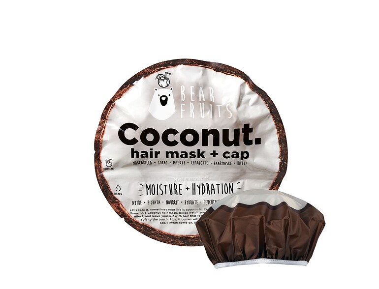 Maschera per capelli Bear Fruits Coconut Hair Mask + Cap 20 ml