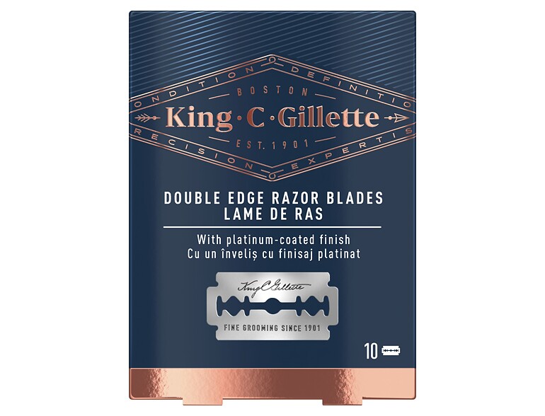 Lame de rechange Gillette King C. Double Edge Safety Razor Blades 10 St.