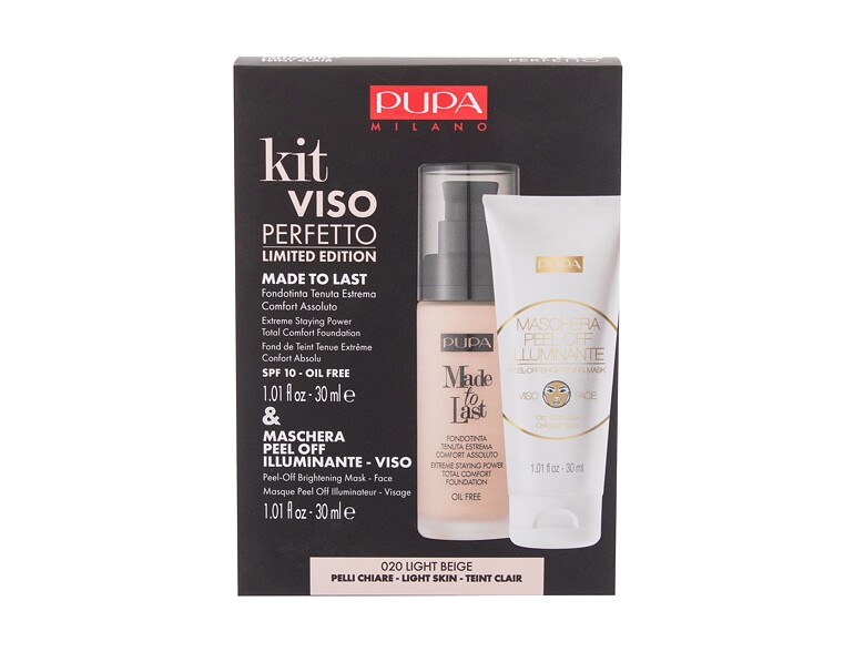 Foundation Pupa Made to Last SPF10 30 ml 020 Light Beige Beschädigte Schachtel Sets