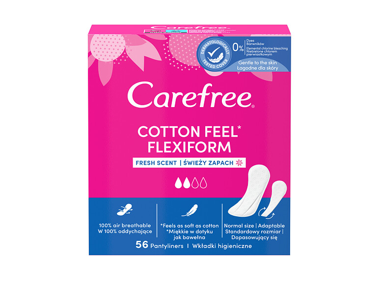 Slipeinlage Carefree Cotton Feel Flexiform Fresh Scent 56 St.