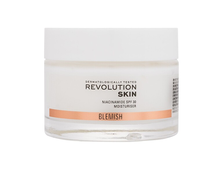 Crema giorno per il viso Revolution Skincare Blemish Niacinamide Moisturiser SPF30 50 ml scatola dan