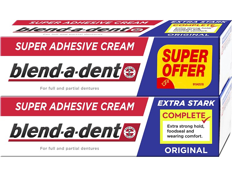 Fixiercreme Blend-a-dent Extra Strong Original Super Adhesive Cream 2x47 g
