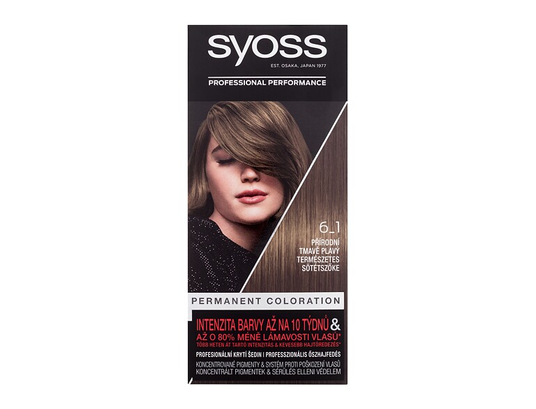 Haarfarbe Syoss Permanent Coloration 50 ml 6-1 Natural Dark Blonde Beschädigte Schachtel