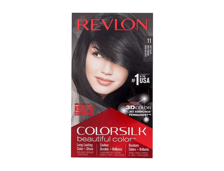 Haarfarbe Revlon Colorsilk Beautiful Color 59,1 ml 11 Soft Black Beschädigte Schachtel