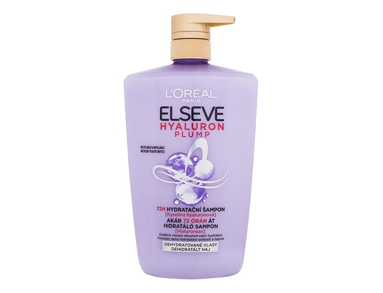 Shampoo L'Oréal Paris Elseve Hyaluron Plump Moisture Shampoo 1000 ml Beschädigtes Flakon