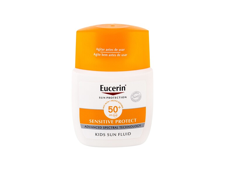 Protezione solare corpo Eucerin Sun Kids Sensitive Protect Sun Fluid SPF50+ 50 ml scatola danneggiat