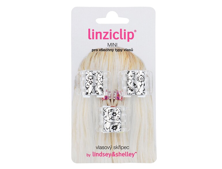 Pince à cheveux Linziclip Mini 3 St. Silver Metallic Floral