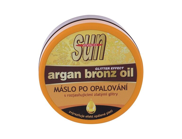 Soin après-soleil Vivaco Sun Argan Bronz Oil Glitter Aftersun Butter 200 ml