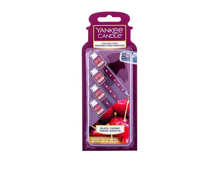 Autoduft Yankee Candle Black Cherry Vent Stick 4 St. Beschädigte Verpackung