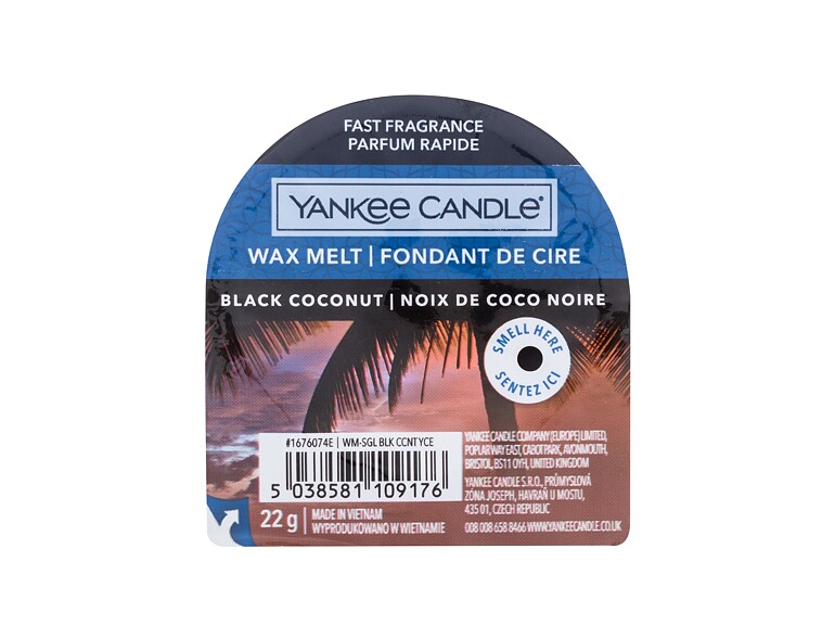 Fondant de cire Yankee Candle Black Coconut 22 g emballage endommagé
