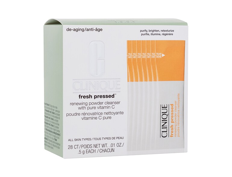 Schiuma detergente Clinique Fresh Pressed Renewing Powder Cleanser 28x5g g scatola danneggiata