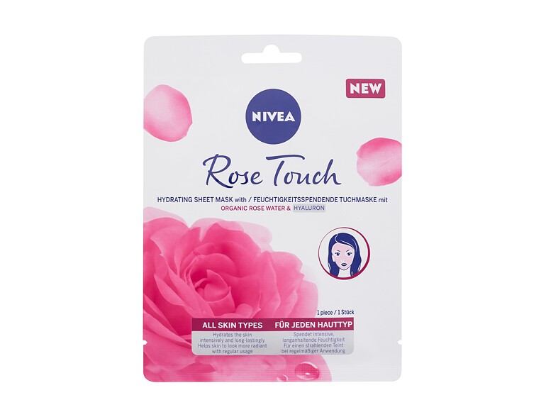 Maschera per il viso Nivea Rose Touch Hydrating Sheet Mask 1 St.