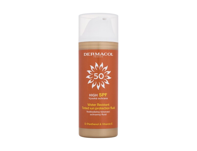 Protezione solare viso Dermacol Sun Tinted Water Resistant Fluid SPF50 50 ml