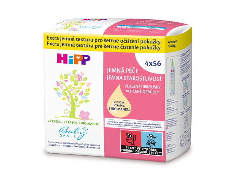 Salviettine detergenti Hipp Babysanft Gentle Caring Wet Wipes 4x56 St.