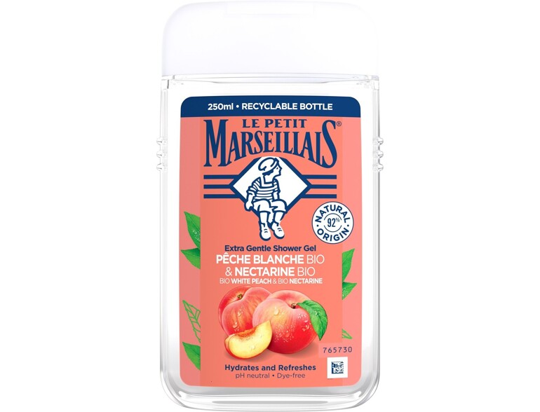 Duschgel Le Petit Marseillais Extra Gentle Shower Gel Organic White Peach & Organic Nectarine 250 ml