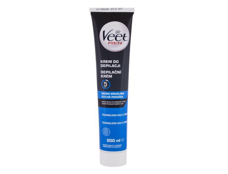 Produit dépilatoire Veet Men Hair Removal Cream Sensitive Skin 200 ml boîte endommagée