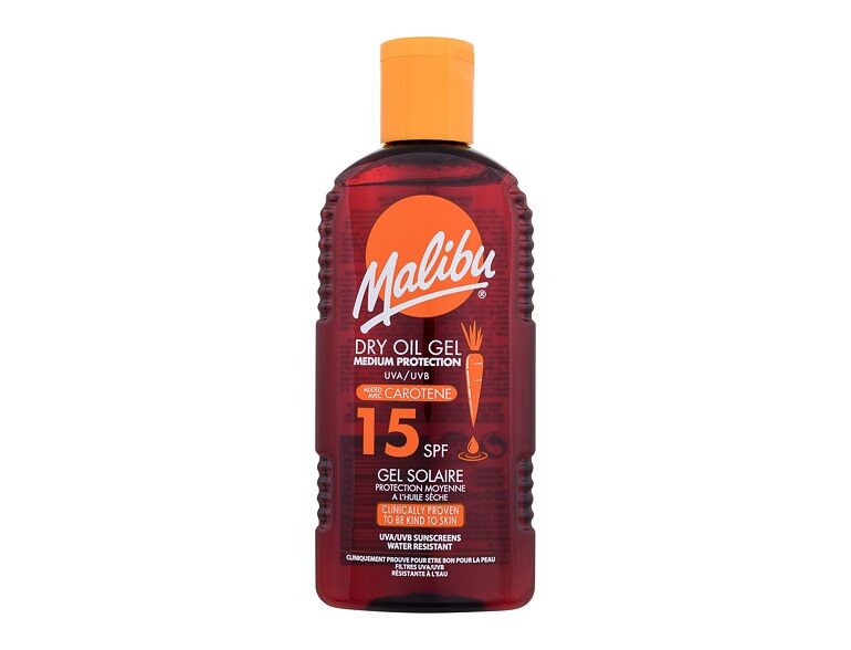 Protezione solare corpo Malibu Dry Oil Gel With Carotene SPF15 200 ml