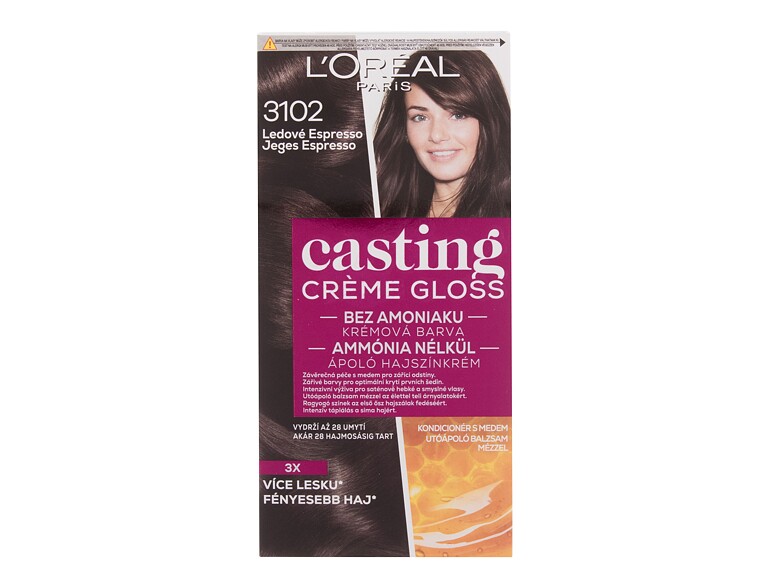 Coloration cheveux L'Oréal Paris Casting Creme Gloss 48 ml 3102 Iced Espresso boîte endommagée