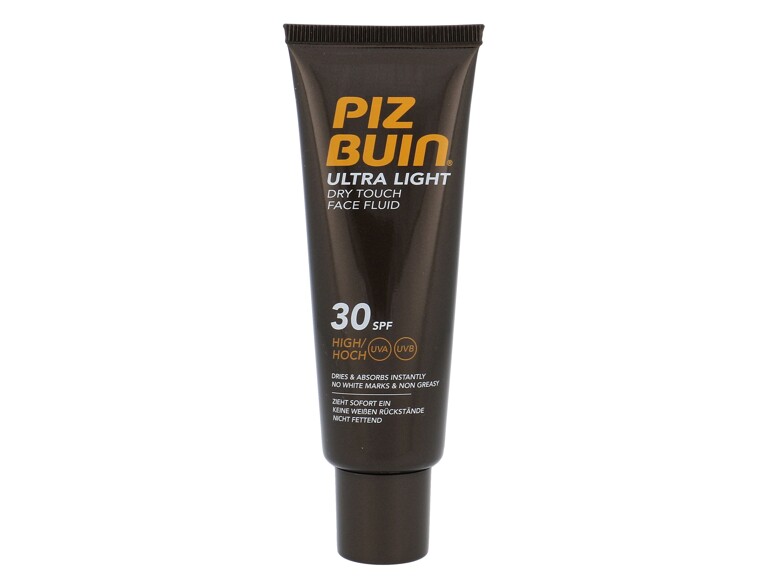 Soin solaire visage PIZ BUIN Ultra Light Dry Touch Face Fluid SPF30 50 ml boîte endommagée