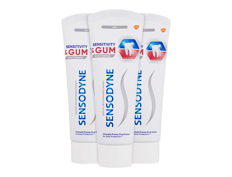 Zahnpasta  Sensodyne Sensitivity & Gum Whitening Trio 3x75 ml Beschädigte Schachtel