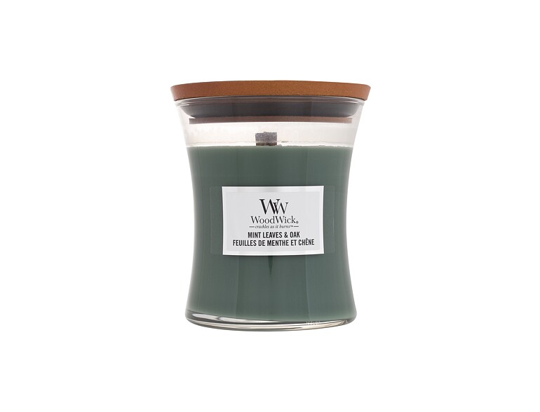 Duftkerze WoodWick Mint Leaves & Oak 275 g
