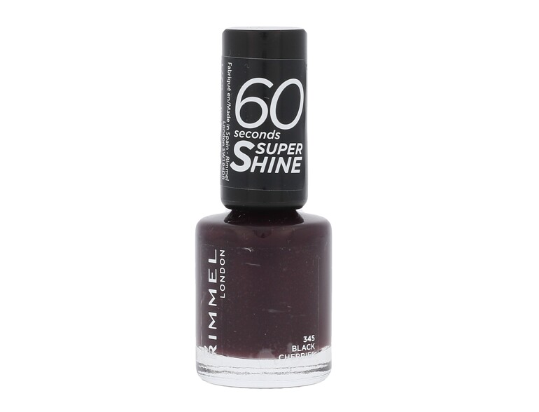 Nagellack Rimmel London 60 Seconds Super Shine 8 ml 345 Black Cherries Beschädigtes Flakon