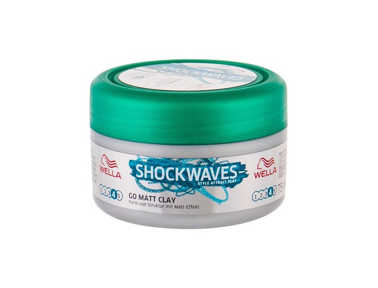 Haarwachs Wella Shockwaves Go Matt Clay 75 ml