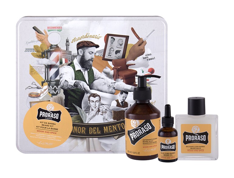 Bartshampoo PRORASO Wood & Spice  Beard Wash 200 ml Sets