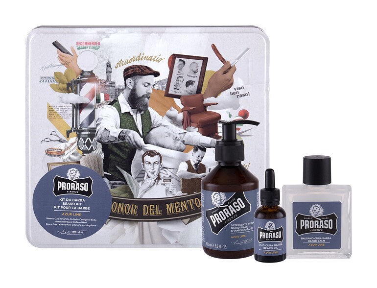 Bartshampoo PRORASO Azur Lime Beard Wash 200 ml Beschädigte Schachtel Sets