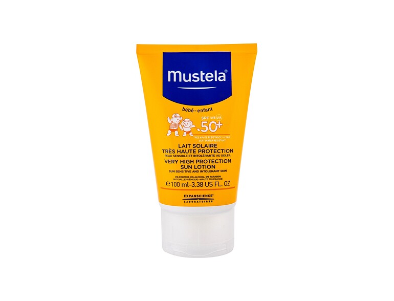 Sonnenschutz Mustela Solaires Very High Protection Sun Lotion SPF50+ 100 ml Beschädigte Schachtel