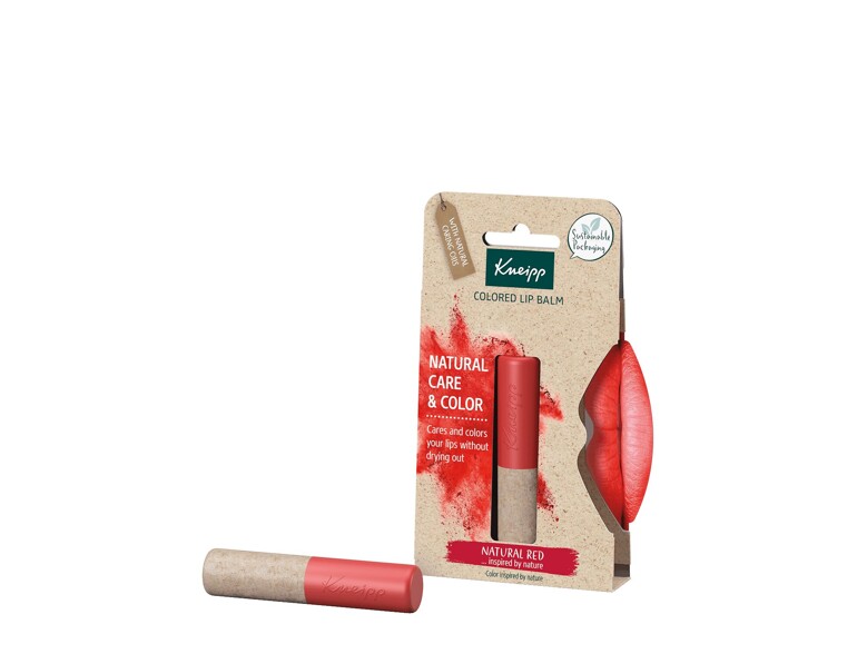 Balsamo per le labbra Kneipp Natural Care & Color 3,5 g Natural Red
