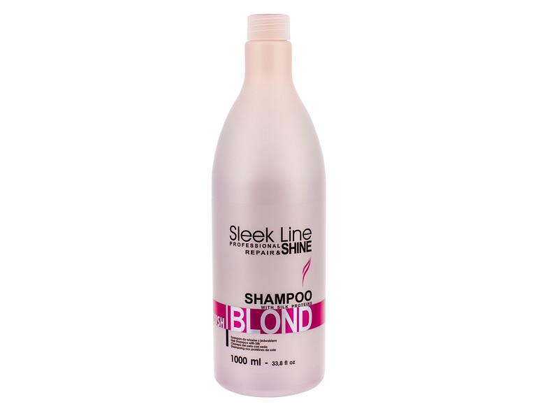 Shampoo Stapiz Sleek Line Blush Blond 1000 ml Beschädigtes Flakon