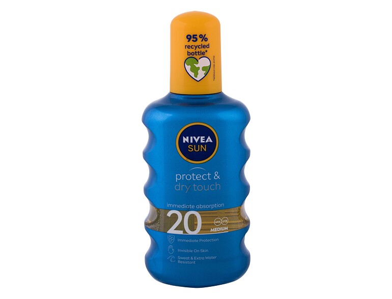 Sonnenschutz Nivea Sun Protect & Dry Touch Invisible Spray SPF20 200 ml Beschädigtes Flakon