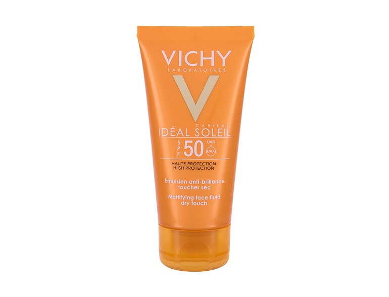 Protezione solare viso Vichy Idéal Soleil Mattifying Face Fluid SPF50 50 ml scatola danneggiata