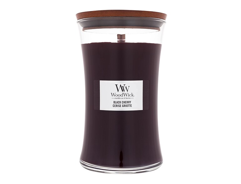Bougie parfumée WoodWick Black Cherry 610 g emballage endommagé