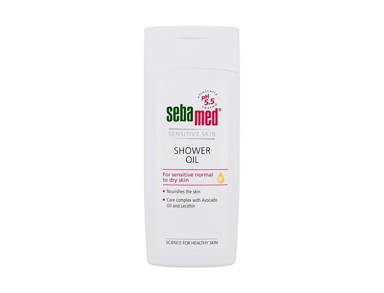Olio gel doccia SebaMed Sensitive Skin Shower Oil 200 ml scatola danneggiata