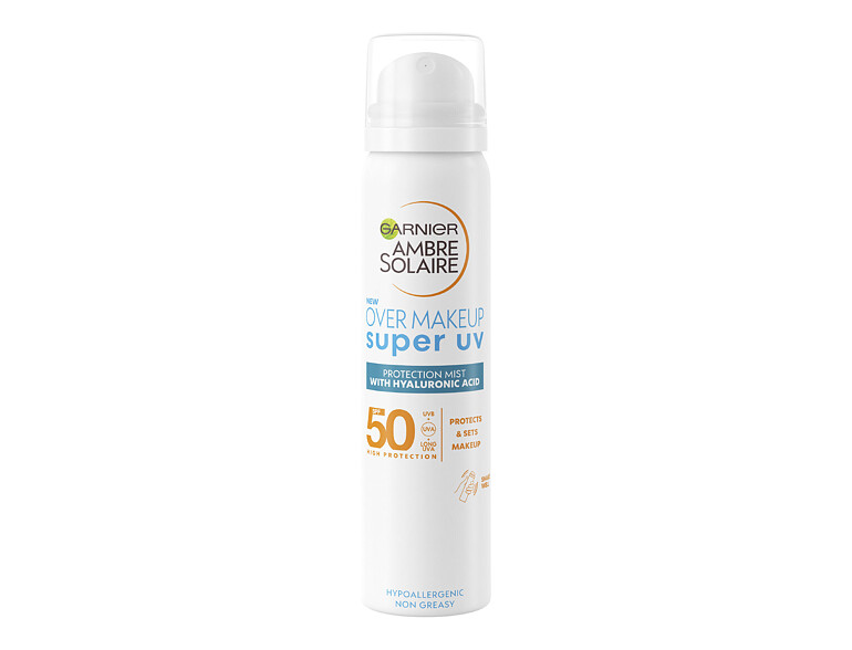 Protezione solare viso Garnier Ambre Solaire Super UV Over Makeup Protection Mist SPF50 75 ml