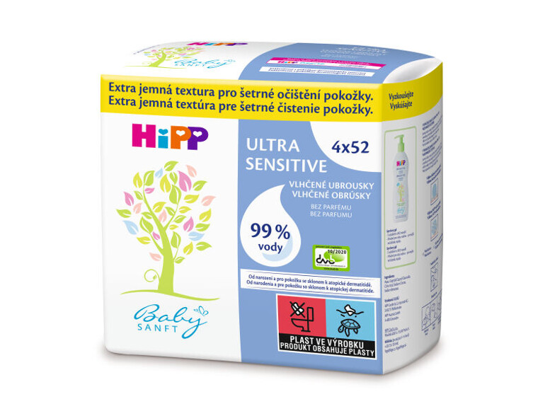 Reinigungstücher  Hipp Babysanft Ultra Sensitive Wet Wipes 4x52 St.