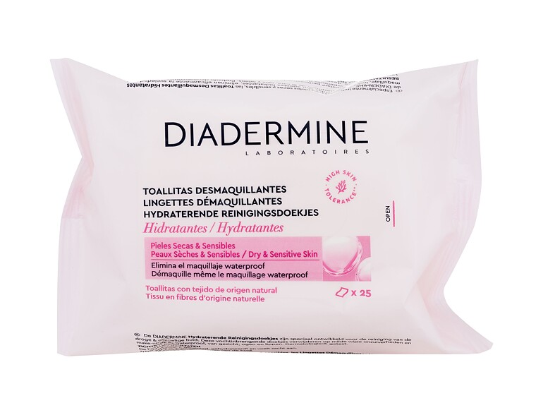 Lingettes nettoyantes Diadermine Hydrating Cleansing Wipes 25 St.