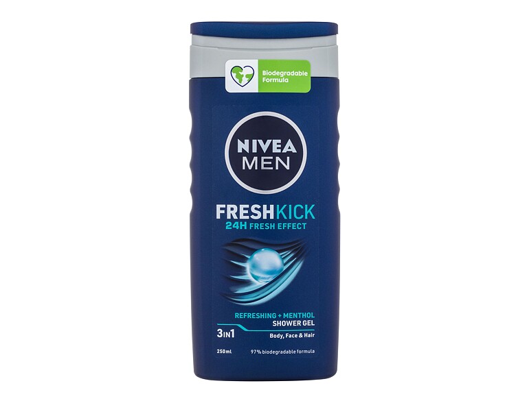 Duschgel Nivea Men Fresh Kick Shower Gel 3in1 250 ml Beschädigtes Flakon