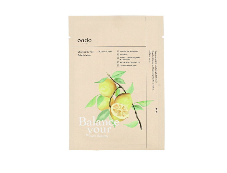 Gesichtsmaske Ondo Beauty 36.5 PONG-PONG Charcoal and Yuja Bubble Mask 25 g