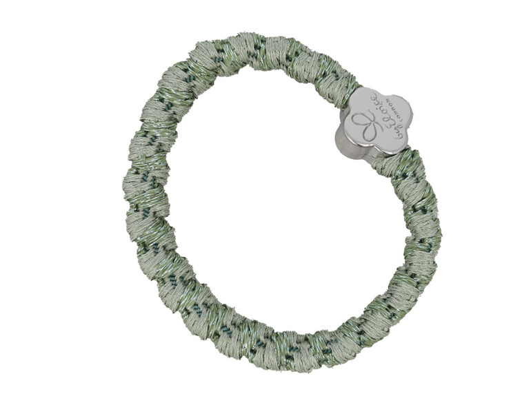 Haargummi By Eloise London Woven Silver Quatrefoil Pistachio 1 St.
