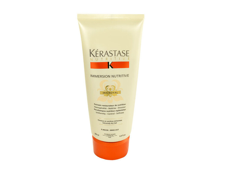 Baume et soin des cheveux Kérastase Nutritive Immersion Iris Royal Pre-shampoo 200 ml boîte endommag