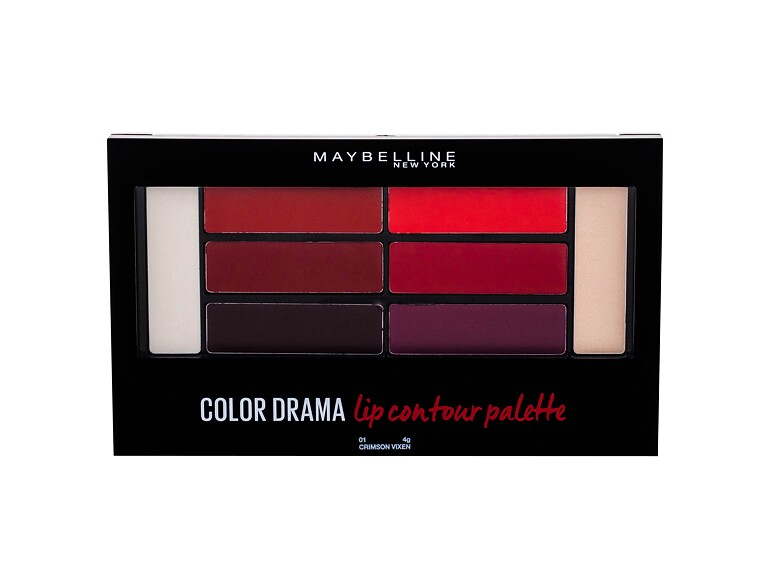 Rossetto Maybelline Color Drama Lip Contour Palette 4 g 01 Crimson Vixen scatola danneggiata