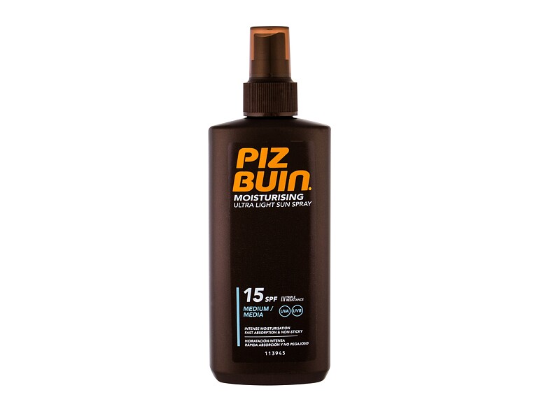 Protezione solare corpo PIZ BUIN Moisturising Ultra Light Sun Spray SPF15 200 ml flacone danneggiato
