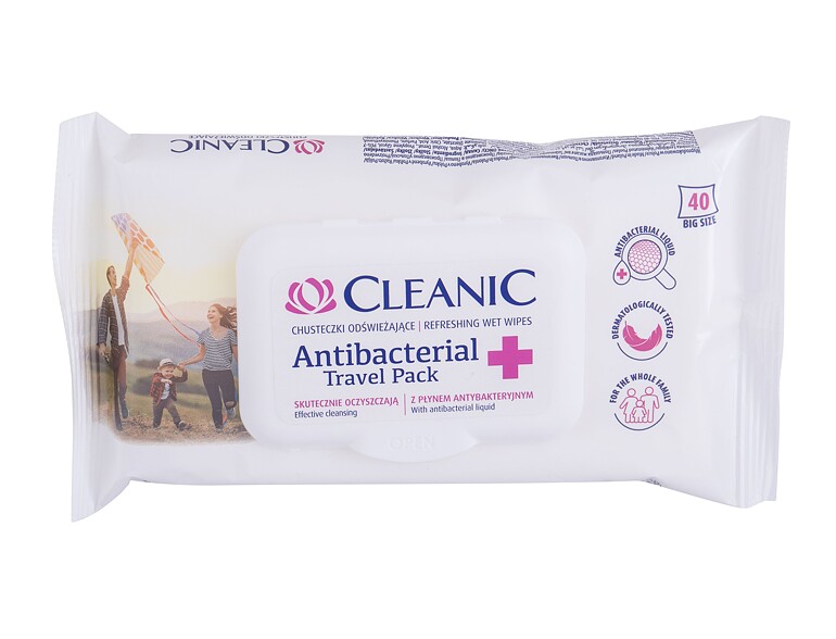 Lingettes nettoyantes Cleanic Antibacterial Refreshing Travel Pack 40 St.