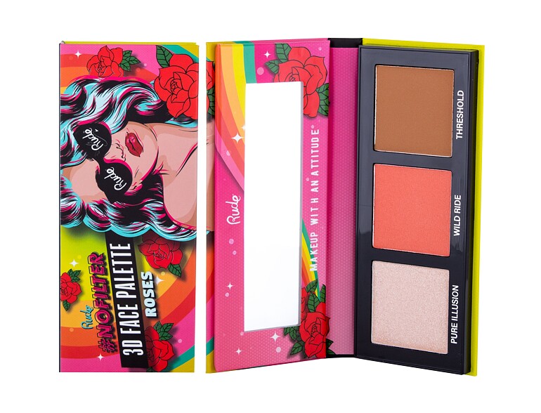 Beauty Set Rude Cosmetics NoFilter 3D 9,9 g Roses