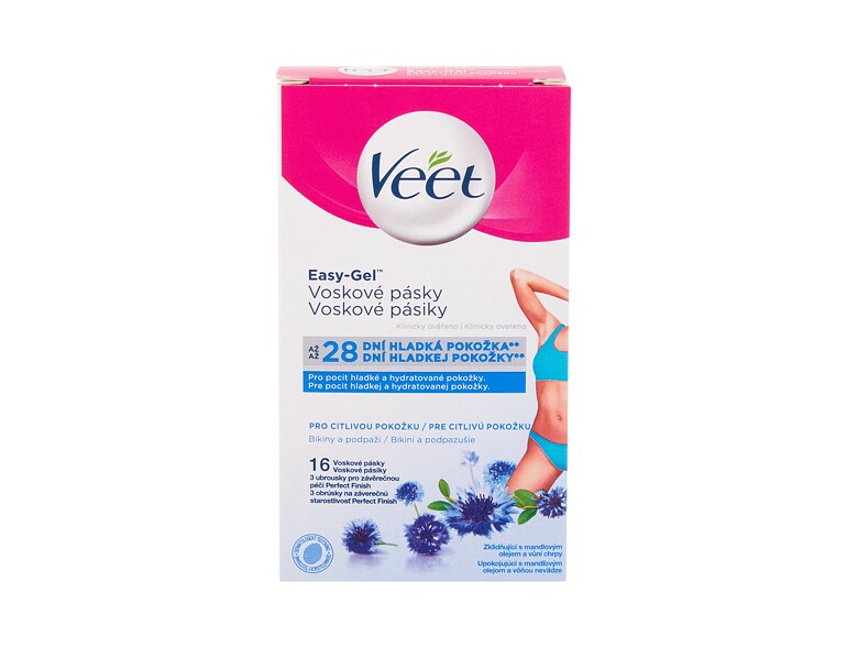 Depilationspräparat Veet Easy-Gel Wax Strips Bikini and Armpit Sensitive Skin 16 St.