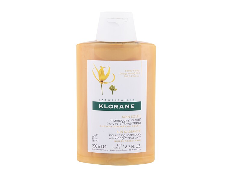 Shampooing Klorane Ylang-Ylang Wax Sun Radiance 200 ml boîte endommagée
