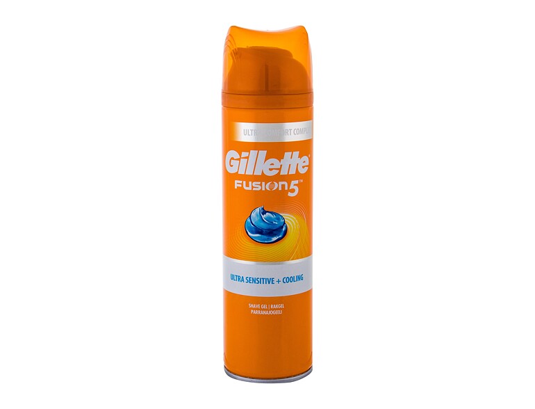 Gel de rasage Gillette Fusion5 Ultra Sensitive + Cooling 200 ml flacon endommagé